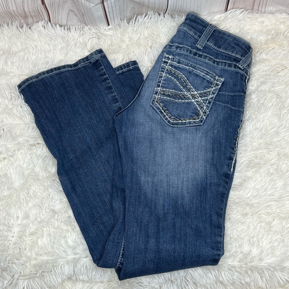 Ariat REAL Womens MidRise Stretch Boot Cut Jeans Size 29 S Denim Blue Western